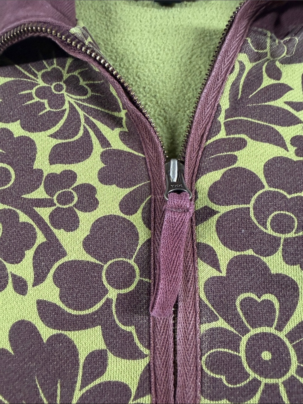 Boden Olive & Brown Floral Full Zip Sweatshirt Jacket. M - Picture 3 of 13